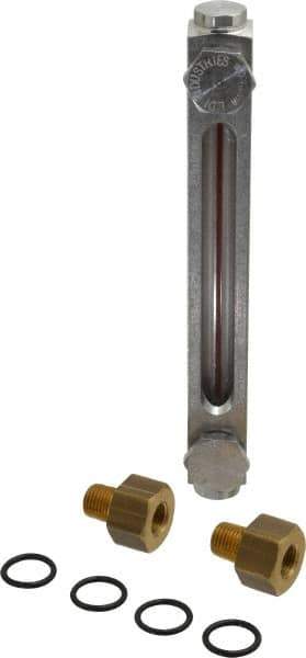 LDI Industries - 1/4-18 Thread, 4-1/2 Inch Sight Length, 290 Max psi, Closed Circuit Liquid Level Sight Gauge with Pipe Adapter - 6 Inch Length to Center of Base, 7-5/8 Inch Overall Length, Buna-N Seal - All Tool & Supply