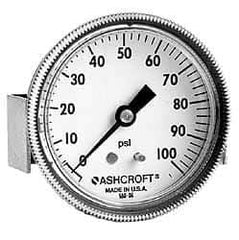 Ashcroft - 2" Dial, 1/4 Thread, 30-0-160 Scale Range, Pressure Gauge - Center Back Connection Mount - All Tool & Supply