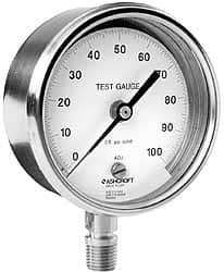 Ashcroft - 3" Dial, 1/4 Thread, 0-150 Scale Range, Pressure Gauge - Lower Connection Mount, Accurate to 0.5% of Scale - All Tool & Supply