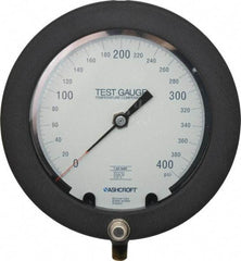 Ashcroft - 6" Dial, 1/4 Thread, 0-400 Scale Range, Pressure Gauge - Lower Connection Mount, Accurate to 0.25% of Scale - All Tool & Supply