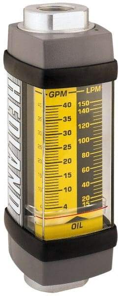 Hedland - 1-1/4" SAE Port Oil & Petroleum-Based Liquid Flowmeter - 3000 Max psi, 5 to 50 GPM, Anodized Aluminum - All Tool & Supply