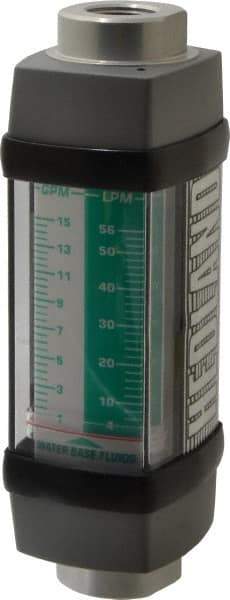 Hedland - 1/2" NPTF Port Water-Based Liquid Flowmeter - 3000 Max psi, 1 to 15 GPM, Anodized Aluminum - All Tool & Supply