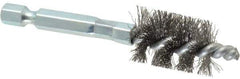 Schaefer Brush - 1/2 Inch Inside Diameter, 11/16 Inch Actual Brush Diameter, Carbon Steel, Power Fitting and Cleaning Brush - 1/4 Shank Diameter, 3-1/8 Inch Long, Hex Shaft Stem, 5/8 Inch Refrigeration Outside Diameter - All Tool & Supply