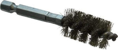 Schaefer Brush - 1/2 Inch Inside Diameter, 11/16 Inch Actual Brush Diameter, Stainless Steel, Power Fitting and Cleaning Brush - 1/4 Shank Diameter, 3-1/8 Inch Long, Hex Shaft Stem, 5/8 Inch Refrigeration Outside Diameter - All Tool & Supply