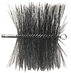 Schaefer Brush - 10" Square, Tempered Steel Wire Chimney Brush - 1/4" NPSM Male Connection - All Tool & Supply