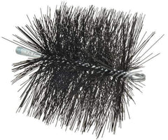 Schaefer Brush - 6", Square, Tempered Steel Wire Chimney Brush - 1/4" NPSM Male Connection - All Tool & Supply