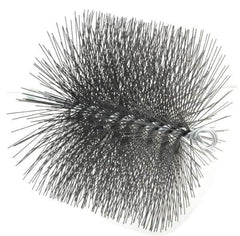 Schaefer Brush - 8" Diam Round, Tempered Steel Wire Chimney Brush - 1/4" NPSM Male Connection - All Tool & Supply