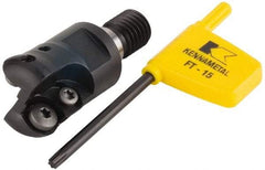 Kennametal - 25.4mm Cutting Diam, 1" Max Depth of Cut, Modular Connection Indexable Copy End Mill - 2 Inserts, RDHX 12T3M0S Insert, KDM Toolholder - All Tool & Supply