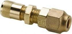 Parker - 500 Max psi, 1/4 Tube OD, Bulkhead Union Access Valve - Brass - All Tool & Supply