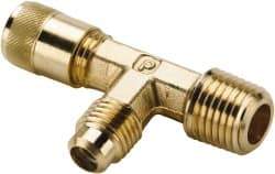 Parker - 1/8-27 Male Pipe, 500 Max psi, 1/4" Tube OD, Forged Male Run Tee Access Valve - Brass - All Tool & Supply