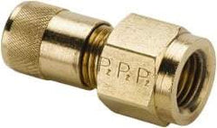 Parker - 500 Max psi, 1/4 Tube OD, Female Flare Connector Access Valve - Brass - All Tool & Supply