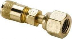 Parker - 500 Max psi, 1/4 Tube OD, Flare Swivel Nut Connector Access Valve - Brass - All Tool & Supply