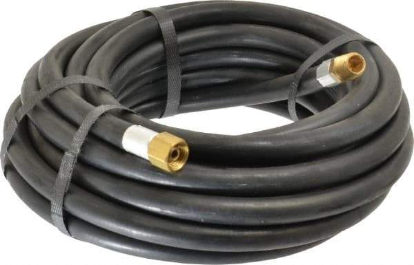 Alliance Hose & Rubber - 1/4" ID x 9/16" OD 25' Long Multipurpose Air Hose - MNPT x FNPT(Swivel) Ends, 300 Working psi, -40 to 190°F, 1/4" Fitting, Black - All Tool & Supply