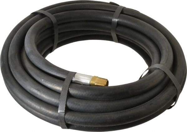 Alliance Hose & Rubber - 3/8" ID x 23/32" OD 25' Long Multipurpose Air Hose - MNPT x FNPT(Swivel) Ends, 300 Working psi, -40 to 190°F, 3/8" Fitting, Black - All Tool & Supply