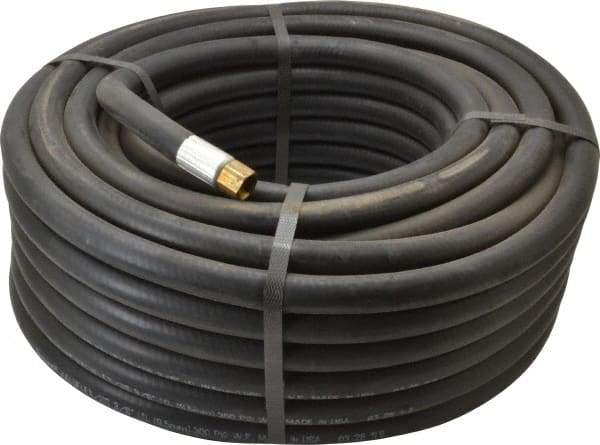 Alliance Hose & Rubber - 3/8" ID x 23/32" OD 100' Long Multipurpose Air Hose - MNPT x FNPT(Swivel) Ends, 300 Working psi, -40 to 190°F, 1/4" Fitting, Black - All Tool & Supply