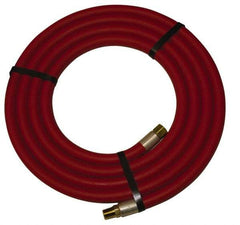 Alliance Hose & Rubber - 1" ID x 1-25/64" OD 10' Long Multipurpose Air Hose - MNPT x FNPT(Swivel) Ends, 300 Working psi, -40 to 190°F, 1" Fitting, Red - All Tool & Supply