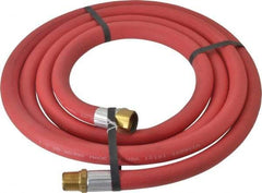 Alliance Hose & Rubber - 1/2" ID x 27/32" OD 10' Long Multipurpose Air Hose - MNPT x FNPT(Swivel) Ends, 300 Working psi, -40 to 190°F, 1/2" Fitting, Red - All Tool & Supply