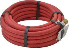 Alliance Hose & Rubber - 1/4" ID x 1/2" OD 25' Long Multipurpose Air Hose - MNPT x FNPT(Swivel) Ends, 200 Working psi, -40 to 190°F, 1/4" Fitting, Red - All Tool & Supply