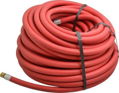 Alliance Hose & Rubber - 3/8" ID x 23/32" OD 100' Long Multipurpose Air Hose - MNPT x FNPT(Swivel) Ends, 300 Working psi, -40 to 190°F, 1/4" Fitting, Red - All Tool & Supply