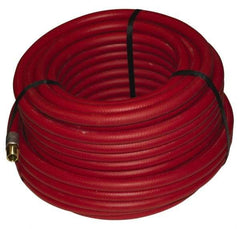 Alliance Hose & Rubber - 1/2" ID x 27/32" OD 100' Long Multipurpose Air Hose - MNPT x FNPT(Swivel) Ends, 300 Working psi, -40 to 190°F, 1/2" Fitting, Red - All Tool & Supply