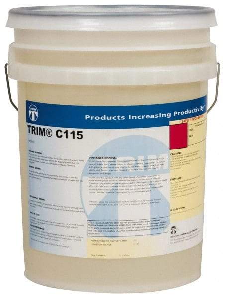 Master Fluid Solutions - Trim C115, 5 Gal Pail Grinding Fluid - Synthetic, For Machining - All Tool & Supply