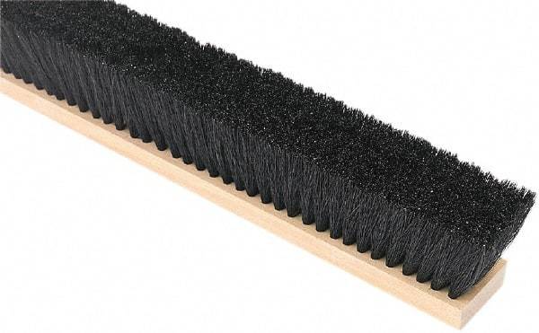 Harper Brush - 24" Medium Duty Tampico Push Broom - 3" Bristle Length, Wood Block, Threaded Handle Connection, Handle Sold Separately - All Tool & Supply