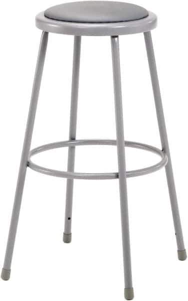 NPS - 30 Inch High, Stationary Fixed Height Stool - 16-1/2 Inch Deep x 16-1/2 Inch Wide, Vinyl Seat, Grey - All Tool & Supply