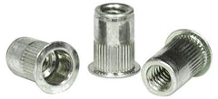 RivetKing - #10-24, 0.13 to 0.225" Grip, 19/64" Drill, Aluminum Standard Rivet Nut - Uncoated, Countersunk Head - All Tool & Supply