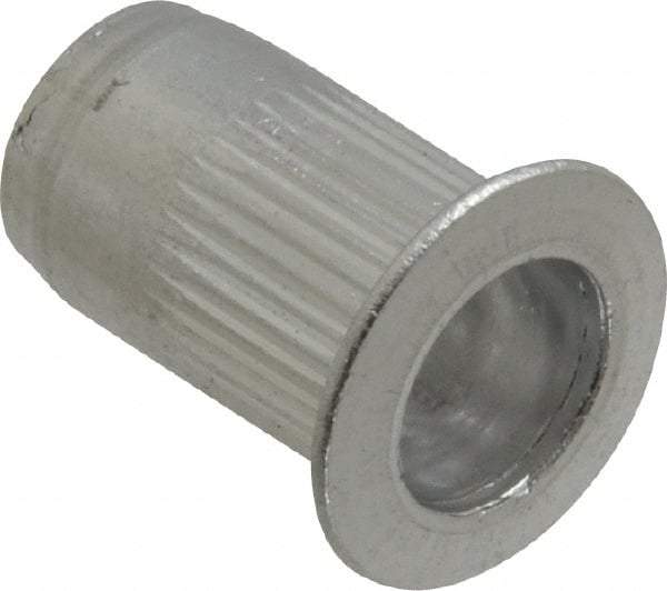 RivetKing - #10-24, 0.02 to 0.13" Grip, 19/64" Drill, Aluminum Standard Rivet Nut - Uncoated, Countersunk Head - All Tool & Supply