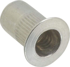 RivetKing - #8-32, 0.02 to 0.08" Grip, 17/64" Drill, Aluminum Standard Rivet Nut - Uncoated, Countersunk Head - All Tool & Supply