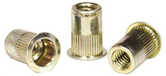 RivetKing - #8-32, 0.02 to 0.08" Grip, Steel Standard Rivet Nut - Zinc Yellow Dichromate Finish, Countersunk Head - All Tool & Supply