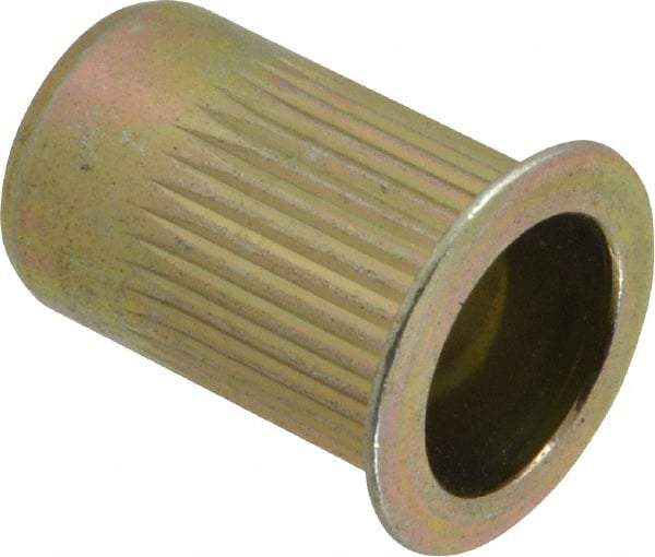 RivetKing - 0.13 to 0.225" Grip, Steel Standard Rivet Nut - Zinc Yellow Dichromate Finish, Countersunk Head - All Tool & Supply