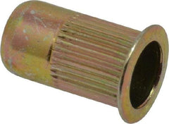 RivetKing - 0.13 to 0.225" Grip, Steel Standard Rivet Nut - Zinc Yellow Dichromate Finish, Flange Head - All Tool & Supply