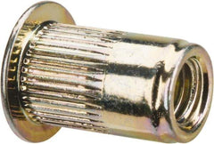 RivetKing - #10-32, 0.02 to 0.13" Grip, Steel Standard Rivet Nut - Zinc Yellow Dichromate Finish, Countersunk Head - All Tool & Supply