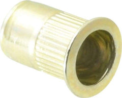 RivetKing - 1/4-20, 0.027 to 0.165" Grip, Steel Standard Rivet Nut - Zinc Yellow Dichromate Finish, Countersunk Head - All Tool & Supply