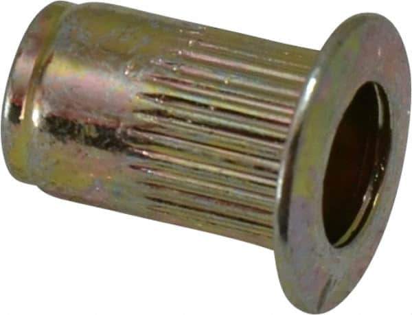 RivetKing - #6-32, 0.02 to 0.08" Grip, Steel Standard Rivet Nut - Zinc Yellow Dichromate Finish, Countersunk Head - All Tool & Supply