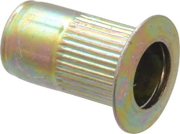 RivetKing - #8-32, 0.08 to 0.13" Grip, Steel Standard Rivet Nut - Zinc Yellow Dichromate Finish, Countersunk Head - All Tool & Supply