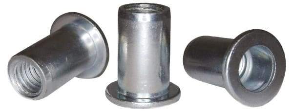 RivetKing - #10-32, 0.13 to 0.18" Grip, 1/4" Drill, Steel Standard Rivet Nut - Zinc Plated, Round Head - All Tool & Supply