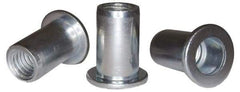 RivetKing - #10-32, 0.13 to 0.18" Grip, 1/4" Drill, Aluminum Standard Rivet Nut - Uncoated, Round Head - All Tool & Supply