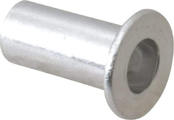 RivetKing - #10-32, 0.01 to 0.08" Grip, 1/4" Drill, Aluminum Standard Rivet Nut - Uncoated, Round Head - All Tool & Supply