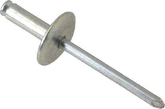 RivetKing - Size 8-14 Dome Head Steel Flush on Both Sides Blind Rivet - Steel Mandrel, 3/4" to 7/8" Grip, 5/8" Head Diam, 0.255" Min Hole Diam, 0.695" Length Under Head, 1/4" Body Diam - All Tool & Supply