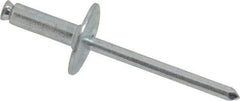 RivetKing - Size 8-18 Dome Head Steel Flush on Both Sides Blind Rivet - Steel Mandrel, 7/8" to 1-1/8" Grip, 5/8" Head Diam, 0.255" Min Hole Diam, 0.82" Length Under Head, 1/4" Body Diam - All Tool & Supply