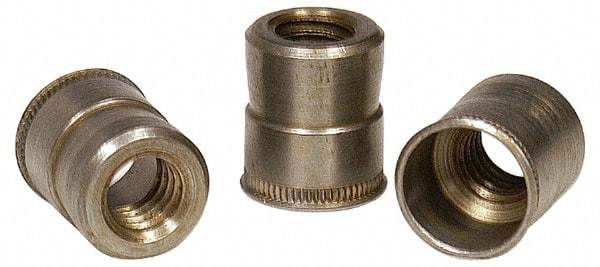 RivetKing - #6-32 UNC, Zinc-Plated, Steel Knurled Rivet Nut Inserts - 0.234" to 0.239" Grip, 7/32" Drill Size - All Tool & Supply