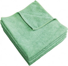 PRO-SOURCE - Dry Microfiber Wipes - Packet, 16" x 16" Sheet Size, Green - All Tool & Supply