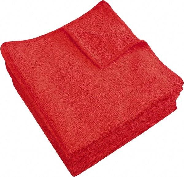 PRO-SOURCE - Dry Microfiber Wipes - Packet, 16" x 16" Sheet Size, Red - All Tool & Supply