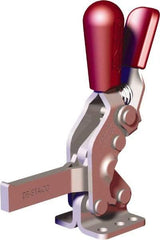 De-Sta-Co - 607 Lb Holding Capacity, Vertical Handle, Manual Hold Down Toggle Clamp - 66° Handle Movement, 75° Bar Opening, Solid Bar, Flanged Base, Carbon Steel - All Tool & Supply