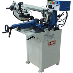 Baileigh - 8.26 x 6.69" Max Capacity, Manual Geared Head Horizontal Bandsaw - 66 to 280 SFPM Blade Speed, 110 Volts, 0 to 60°, 1 hp, 1 Phase - All Tool & Supply