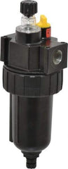 Parker - 3/8" NPT, 250 Max psi Intermediate Micro Mist Lubricator - Metal Bowl with Sight Glass, Zinc Body, 60 CFM, 175°F Max Temp, 2.81" Wide x 7.82" High - All Tool & Supply