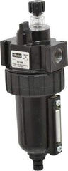 Parker - 3/8" NPT, 250 Max psi Intermediate Mist Lubricator - Metal Bowl with Sight Glass, Zinc Body, 60 CFM, 175°F Max Temp, 2.81" Wide x 7.82" High - All Tool & Supply