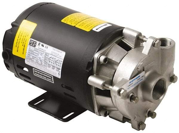 Pentair - ODP Motor, 208-230/460 Volt, 3 Phase, 1/2 HP, Stainless Steel Straight Pump - 1-1/4 Inch Inlet, 1 Inch Outlet, 42 Max Head psi, Stainless Steel Impeller, Viton Seal, 42 Ft. Shut Off - All Tool & Supply